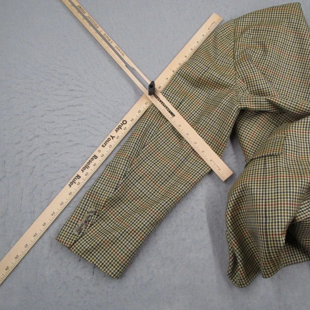 Burberry London Kensington Wool Silk Blazer Sport Coat 44R Gun Club Check Plaid - Picture 15 of 16